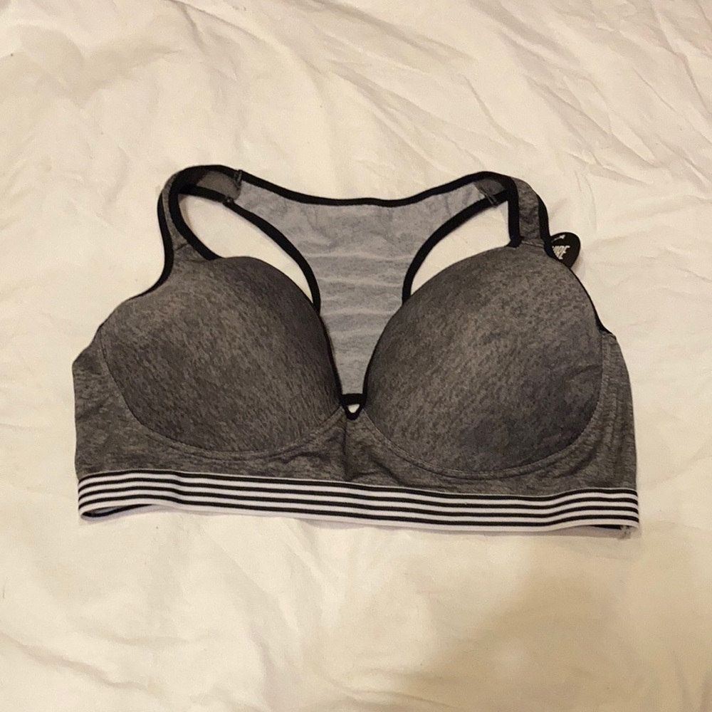 NWT Body Form gray sports bra Sz 40D